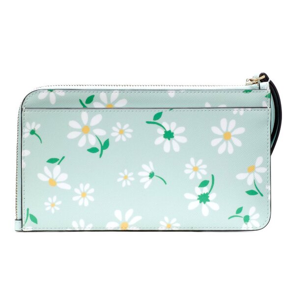 New Kate Spade Lucy Day Tripper Daisy Medium L-Zip Wristlet Crystal Blue Multi - Picture 2 of 3